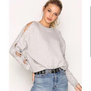 IRO Jeans Nakina Lace Up Sweatshirt Light Grey